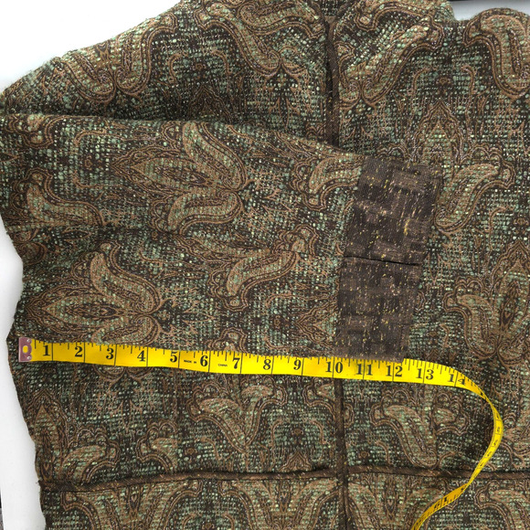 Vintage Twee Coldwater Creek Tweed Woven Art Tapestry Bolero Blazer Jacket 12 - Picture 16 of 16